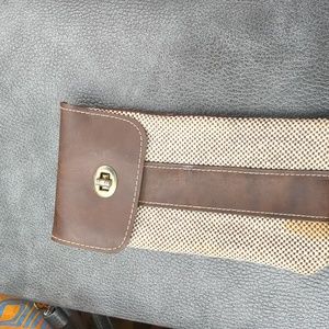 Leather and Embroidered Eye Glass Case